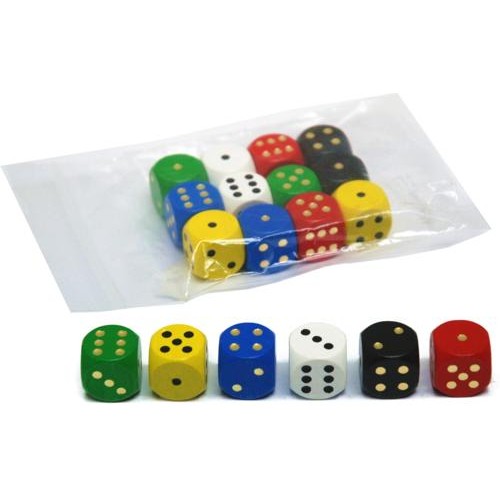 [HOT Sports-732040] Dés en bois couleur 6 faces 20mm 