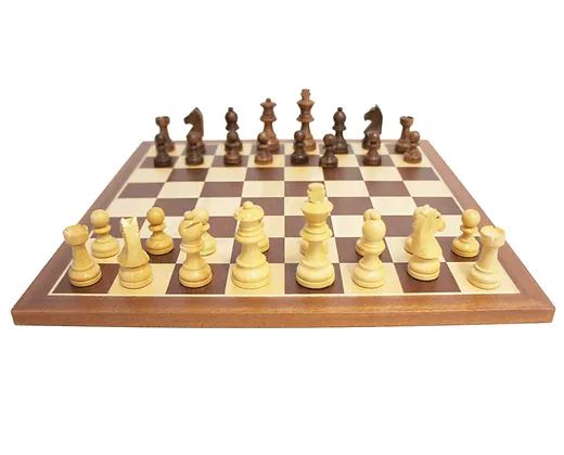 [Ferti-ECH006b] Echecs - plateau acajou + pieces T3