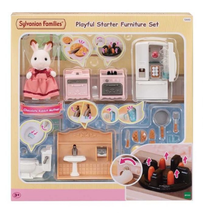 Sylvanian - Set d'ameublement cosy cottage et maman