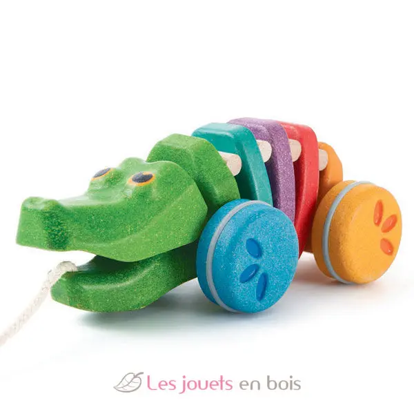 Plan toys - jouet a tirer - alligator arc en ciel
