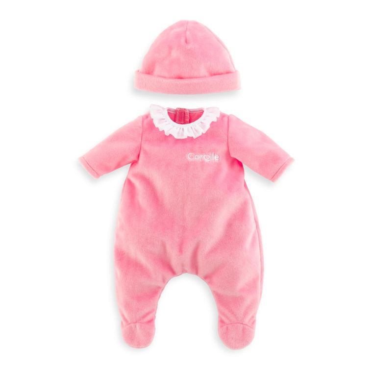 Pyjama rose et bonnet pour poupon 30 cm 