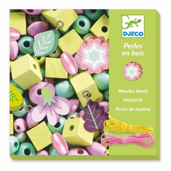 Oh! Les perles - perles en bois, feuilles et fleurs