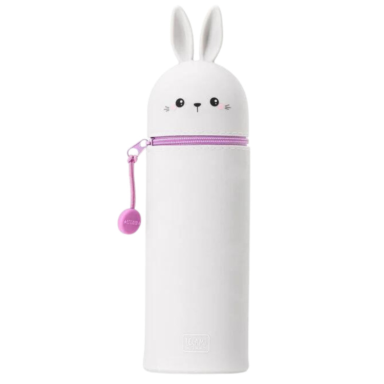 Trousse en silicone 2 en 1 Lapin Gris Kawaii