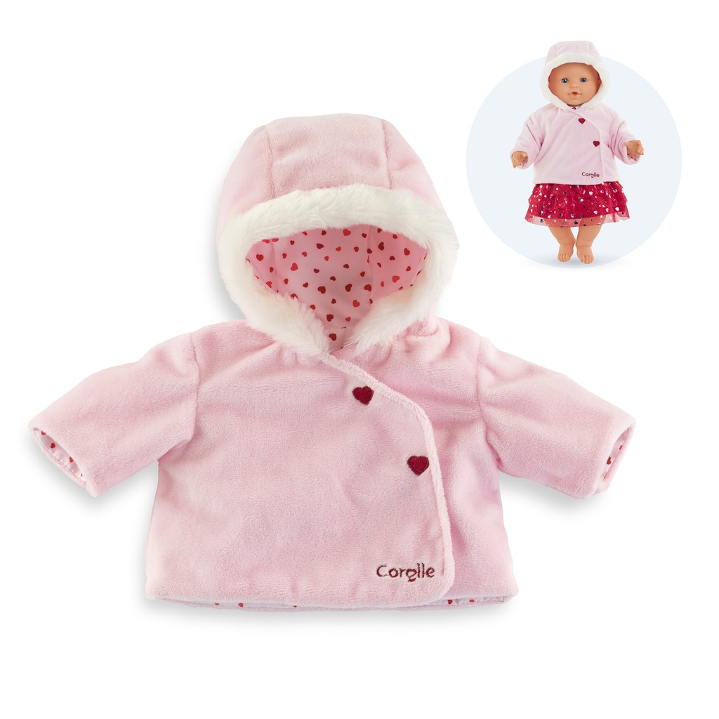 Manteau Pétales de Cœurs - poupon 36cm