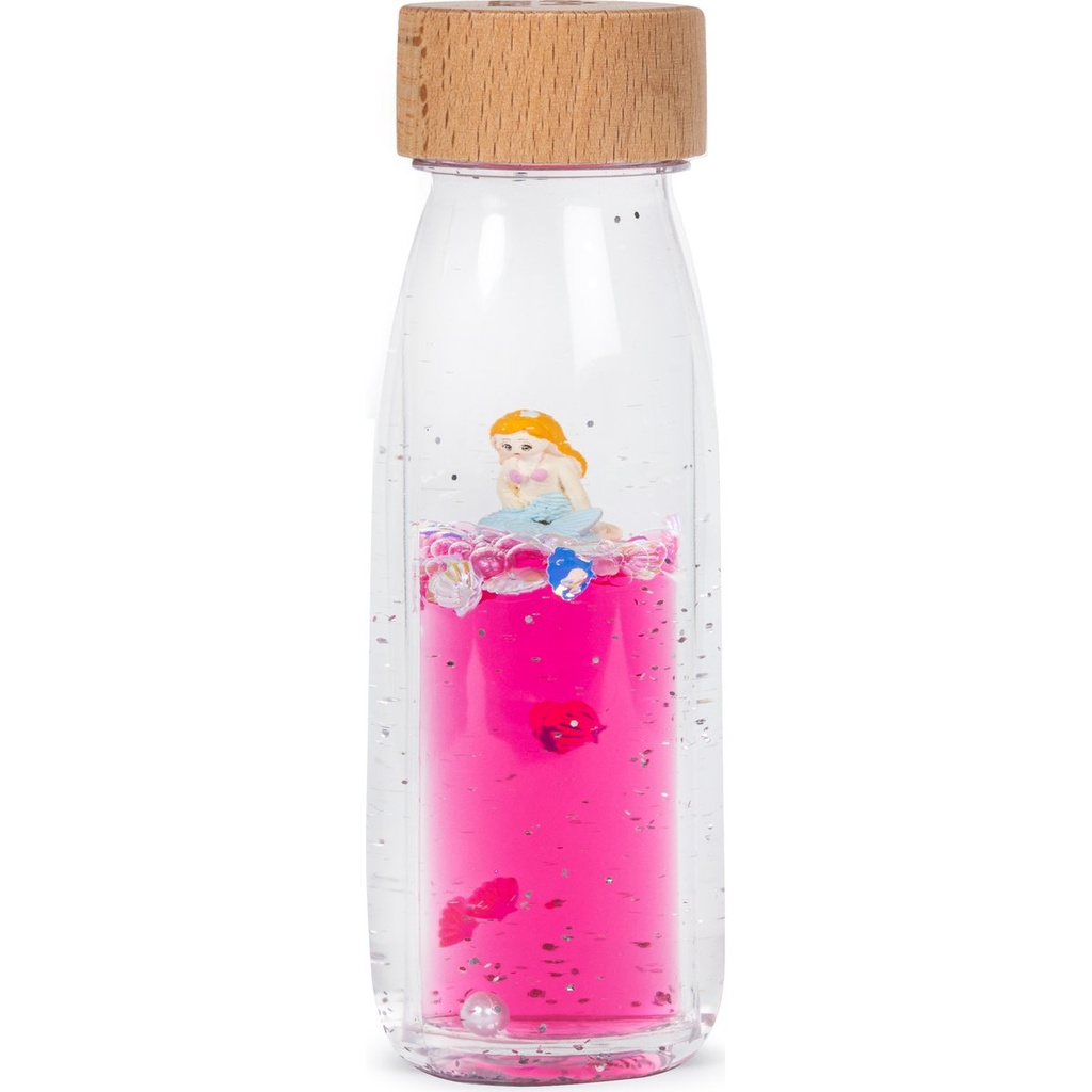 Bouteille sensorielle petit boum - mer rose et pailettes