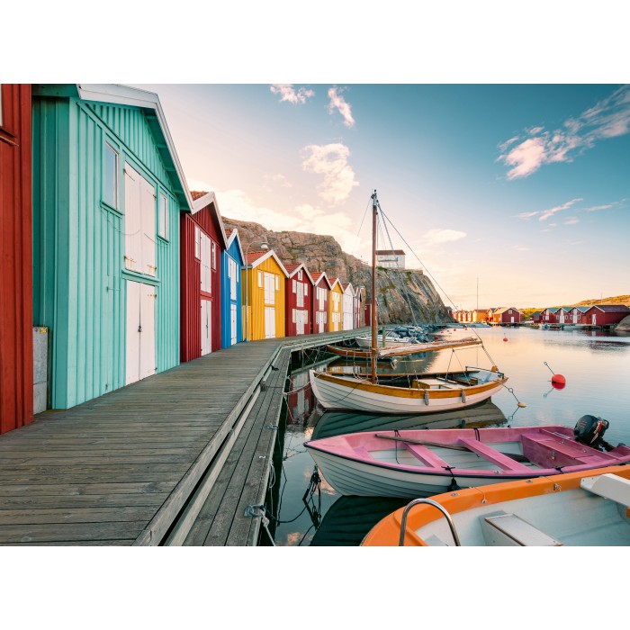 128477 Puzzle 500 p - Maisons flotantes à Smögen, Suède