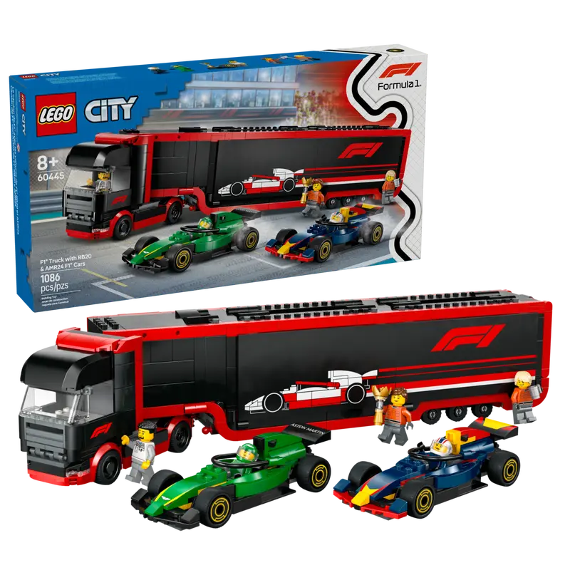 Lego City - Camion de F1 avec voitures de F1 RB20 et AMR24