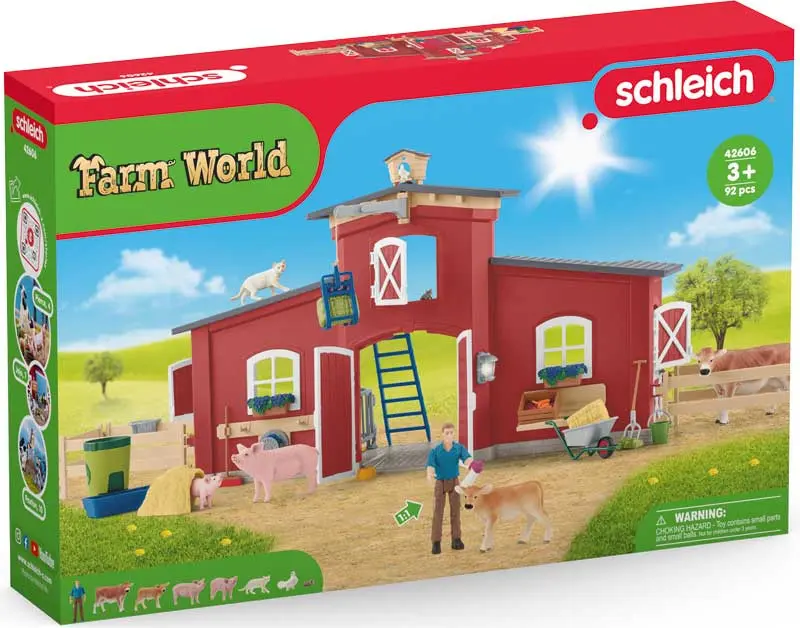Schleich - Ferme rouge avec animaux et accessoires