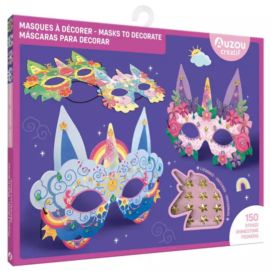 Auzou - Masques à décorer licornes