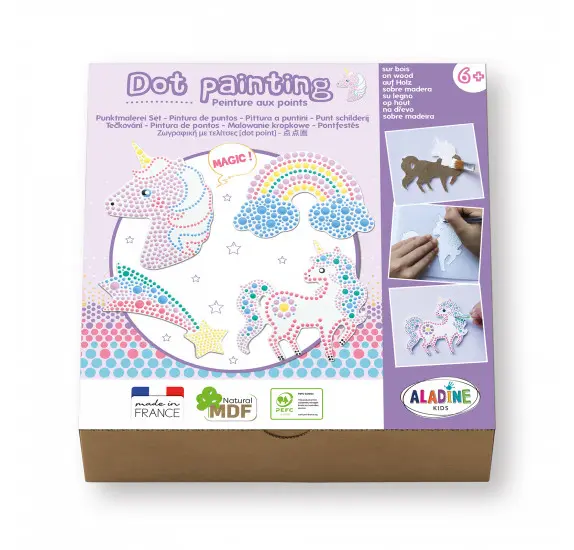 Aladine - Peinture aux points licorne