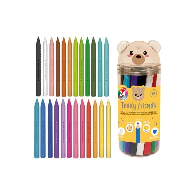Set de 24 crayons de couleurs avec taille crayon