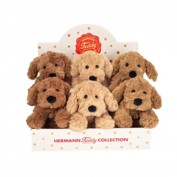 Peluche chien 20 cm Hermann Teddy (3 coloris dans présentoir)
