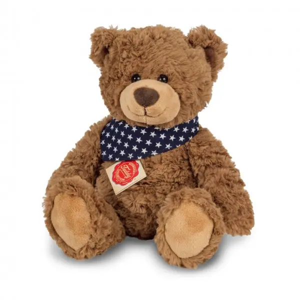 Peluche Ours brun foulard 38cm Hermann Teddy