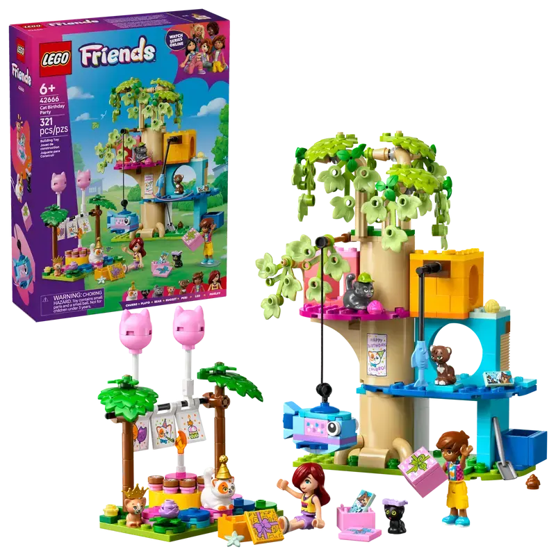 LEGO friends -  Fête d'Anniversaire du Chat et Cabane dans l'arbre