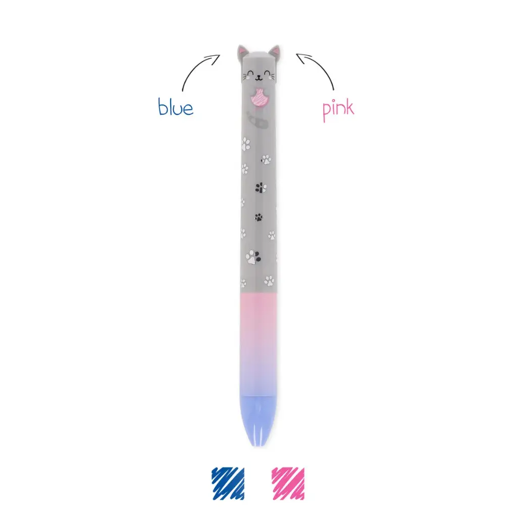Stylo à Bille à deux Couleurs Click&Clack - Kitty