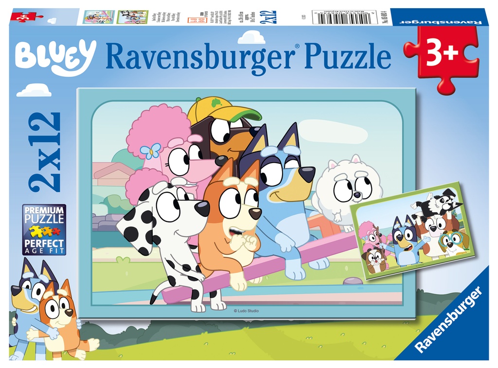 Ravensburger 5693 Bluey Jigsaw Puzzles for Kids Age 3 Years up-Toddler Toys-2x 12 Pieces