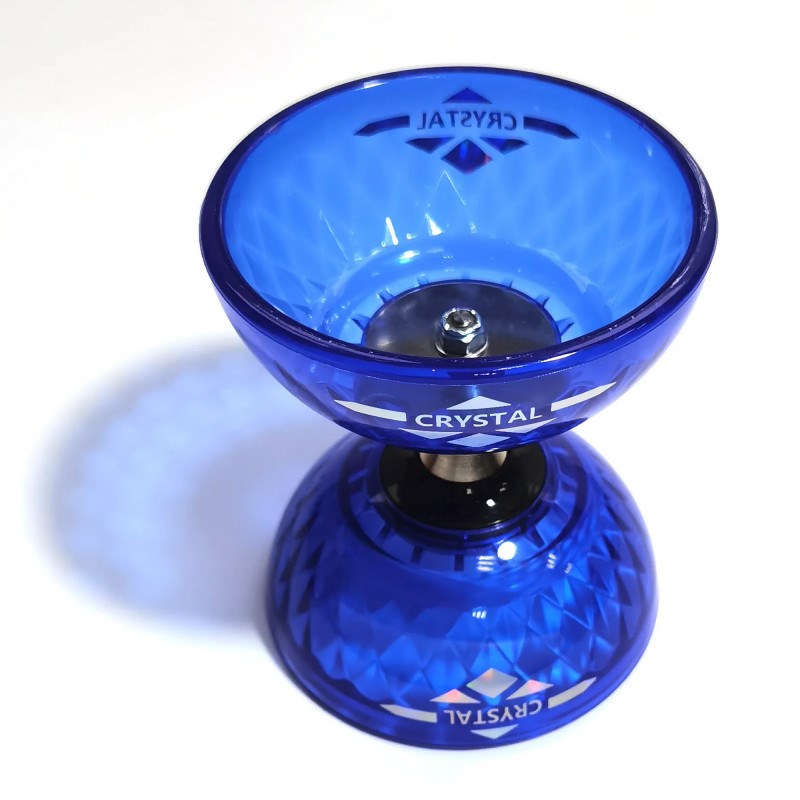 Diabolo free Crystal Bearing (bleu) et Sticks Acrobat en Aluminium