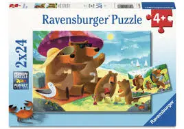 Puzzle 2x24 pièces - La famille ours en vacances