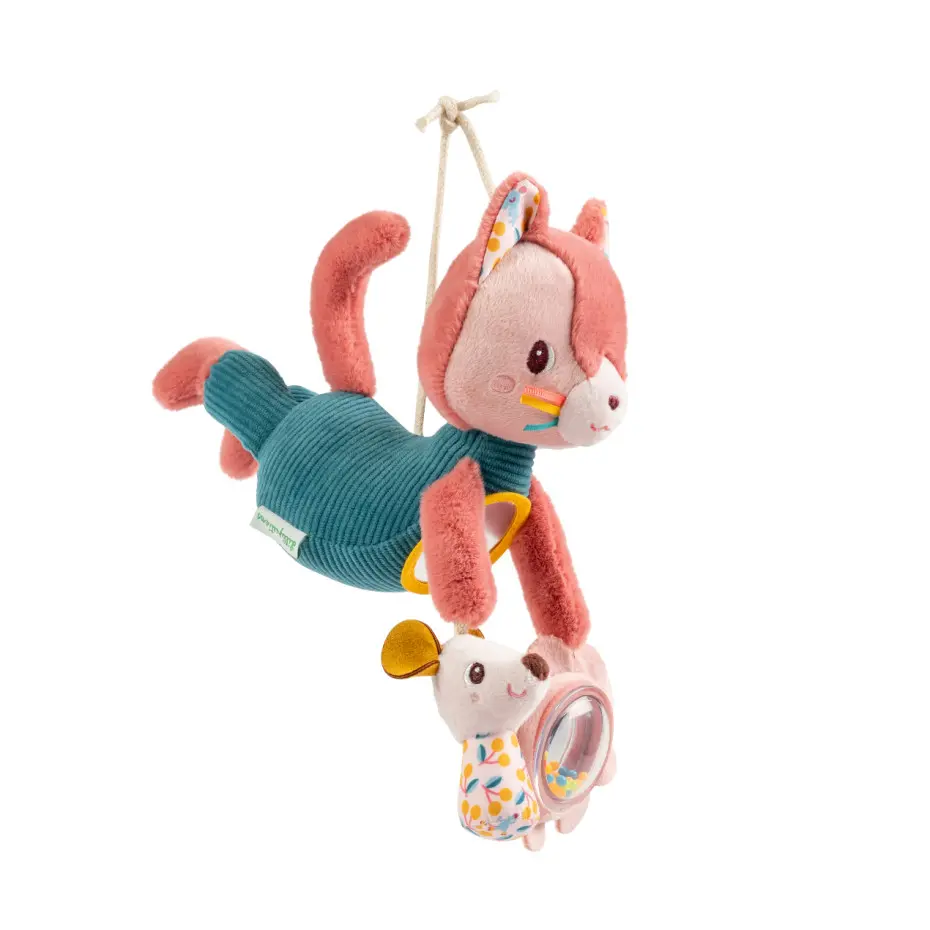 [Lilliputiens-83589] Peluche chat à suspendre - Jeanne acti-nomade 