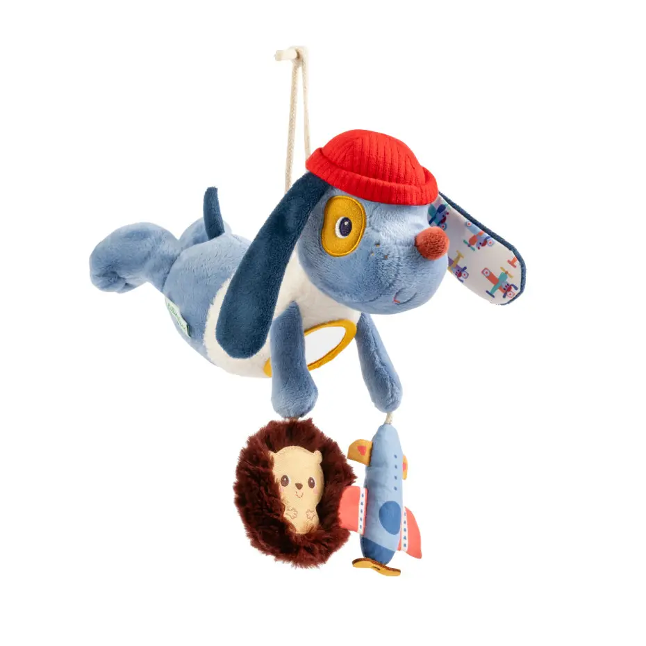 [Lilliputiens-83590] Peluche chien à suspendre - Jules acti-nomade