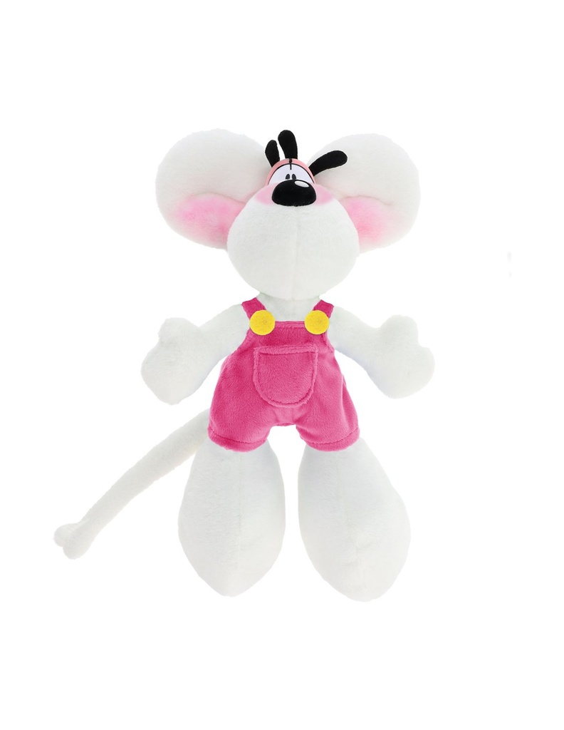 Peluche Diddl en salopette Rose 30cm