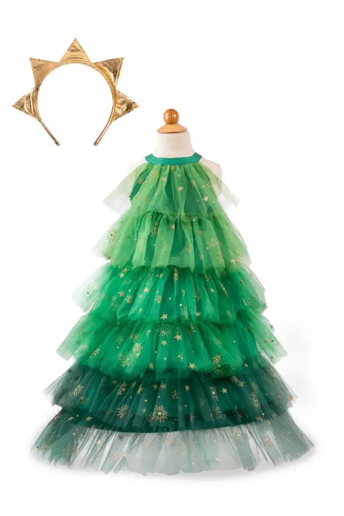 Robe sapin de Noël avec serre-tête - 3/4 ans