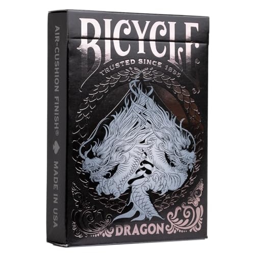 Bicycle Black Dragon Silver Foil Premium Playing Cards  1 Deck