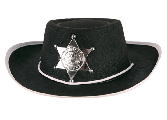 chapeau de sherif noir - taille enfant