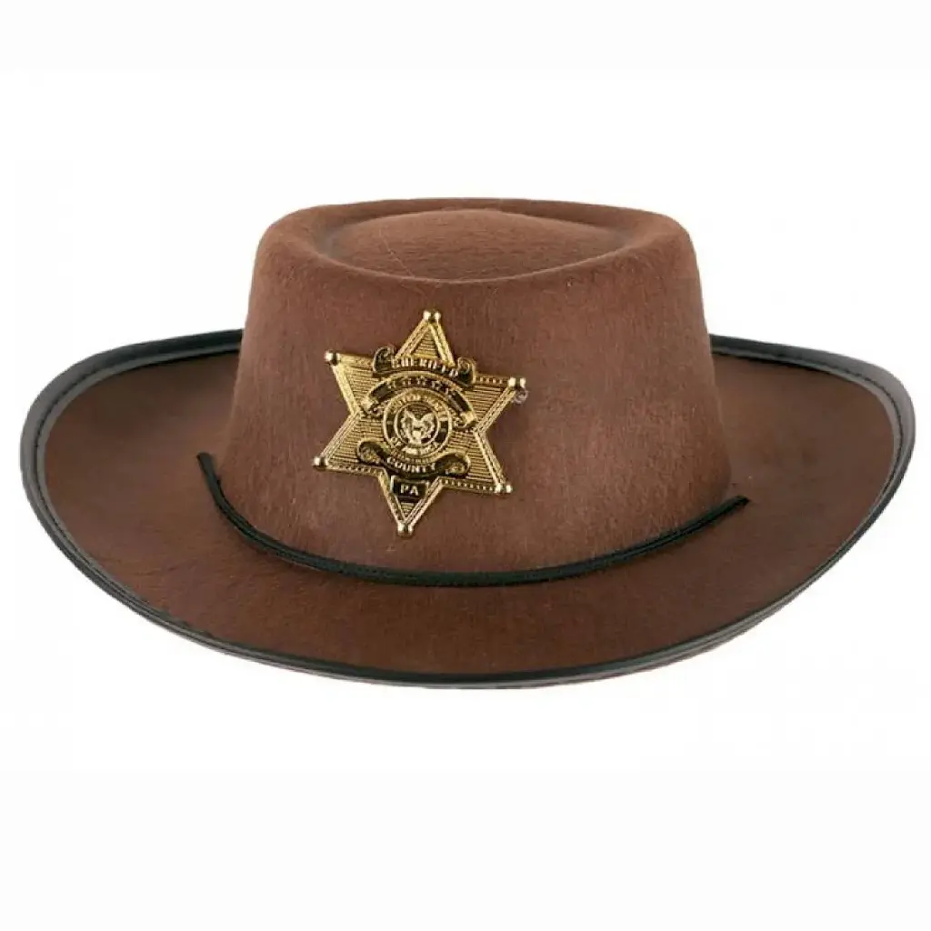 chapeau de sherif brun taille enfant