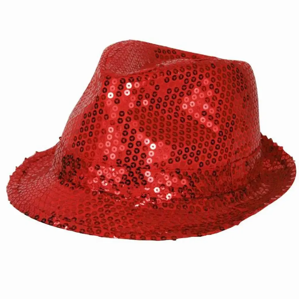 chapeau sequin Rouge