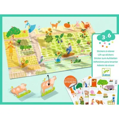Djeco-Stickers à relever - La ferme