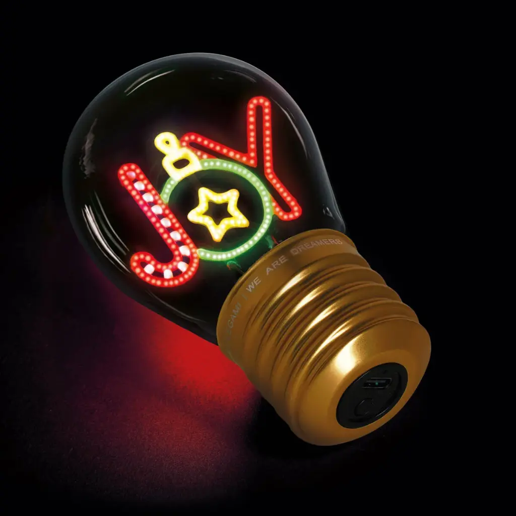 Legami - Lampe Décorative de Table en Forme d’Ampoule - Joy - Bulb Fiction
