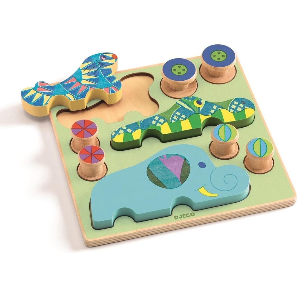 Djeco - Puzz & Roll Bariolo - Puzzle & jouet à pousser
