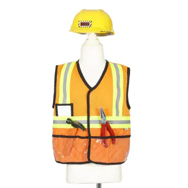 Veste de chantier avec outils et casque