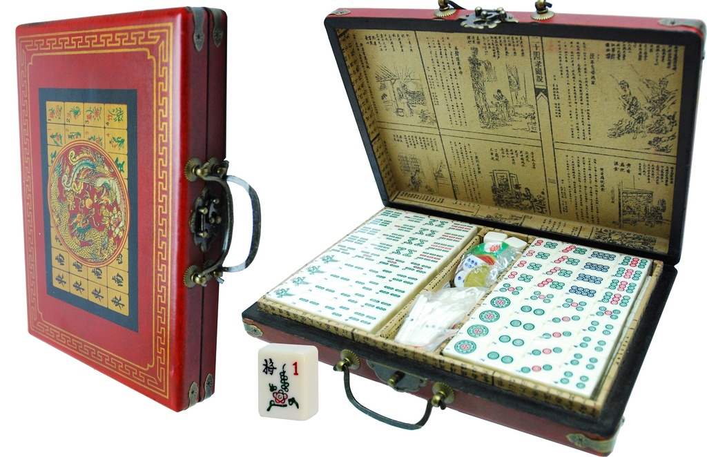 mah-jong cassette rouge chinois 34*24