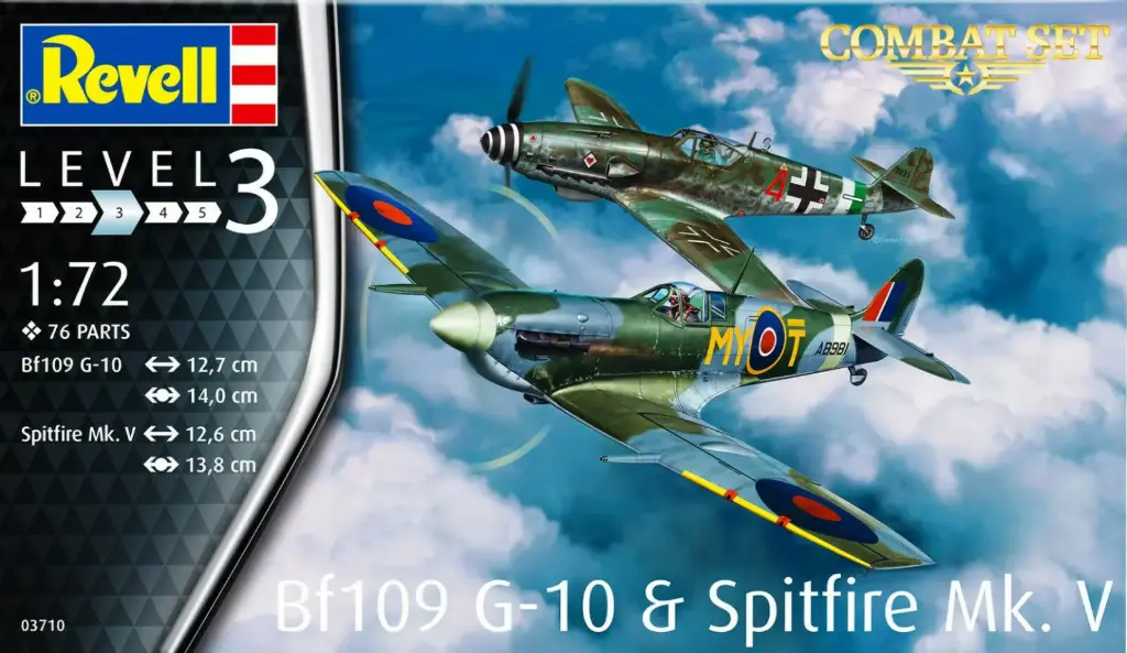 Combat Set Bf109G-10 & Spitfire Plastic Model Kit maquette