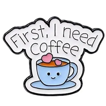 Charm'Z - Pin's de telephone portable - First I need a coffee