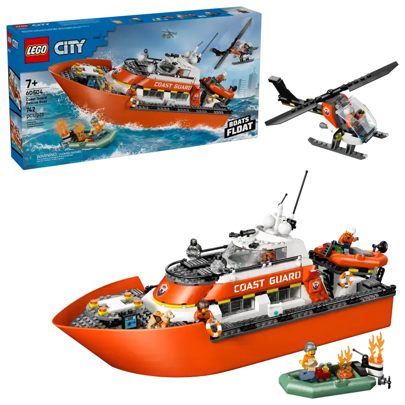  LEGO City - Le bateau de sauvetage et l’hélicoptère des garde-côtes