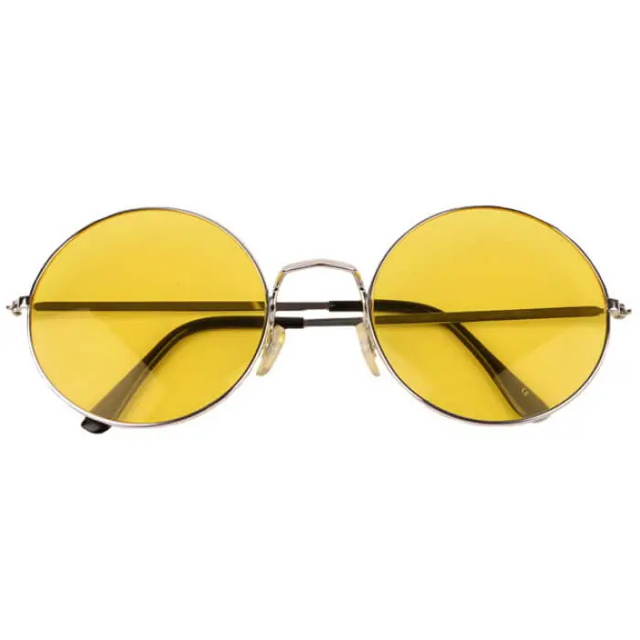 Lunette ronde métallique jaune