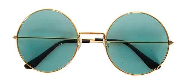 Lunette ronde métallique vert