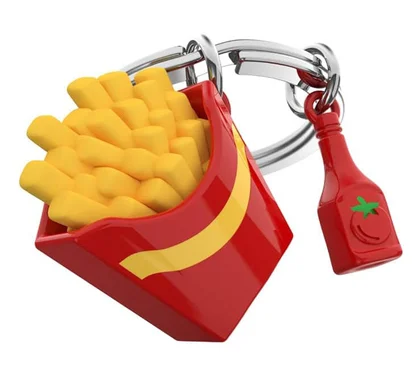 Porte clés -  Frite avec Ketchup 