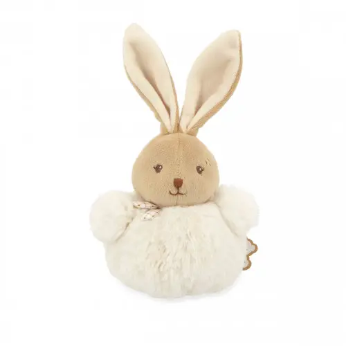 Pompon lapin creme - 10 cm 