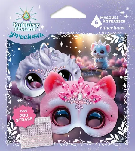  6 masques à strasser le bal des licornes