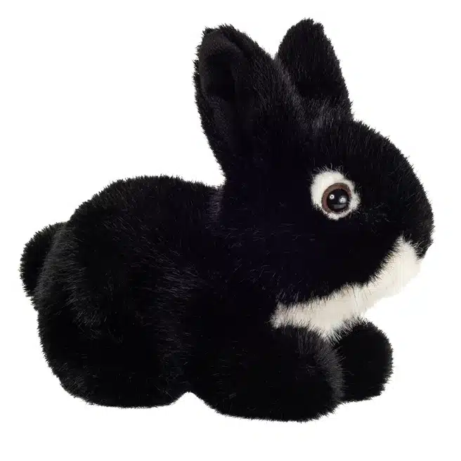 Hermann Teddy - Lapin assis noir 17 cm