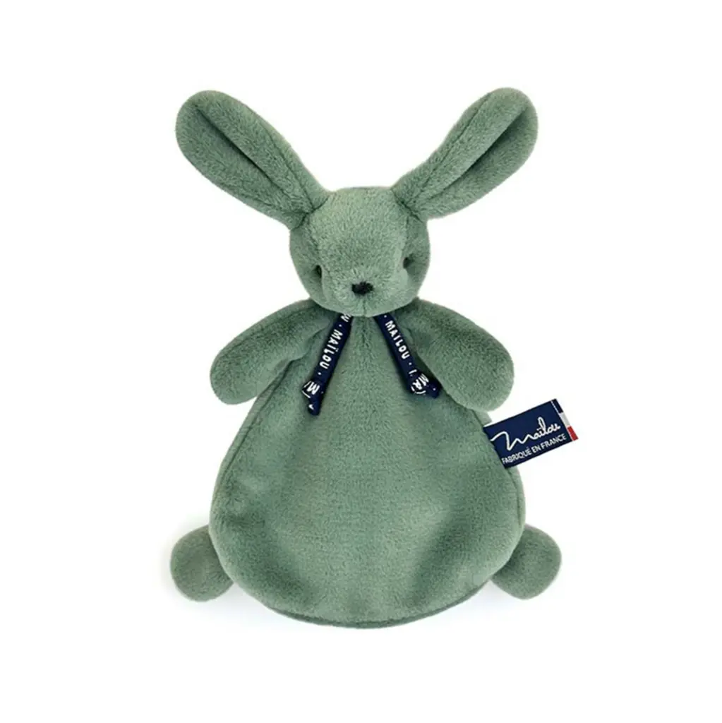 Maïlou - dorlotin doudou lapin vert fougère 