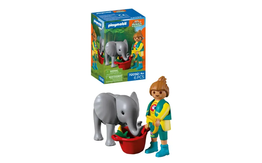 72092 - Éléphanteau et gardien de zoo