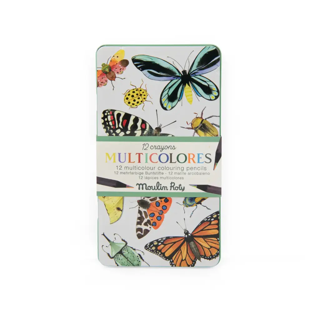 12 crayons multicolores - Tout autour du monde