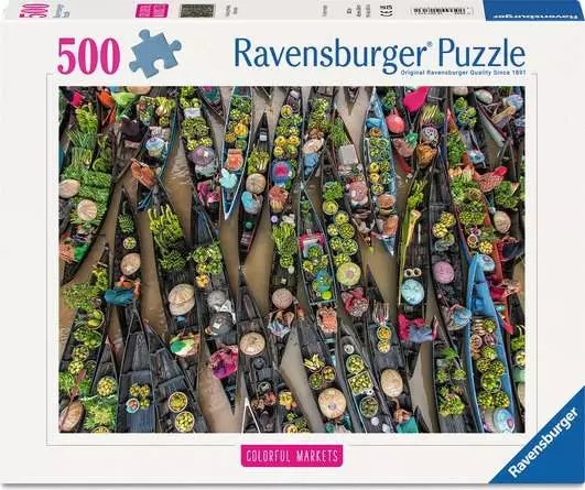 Puzzle 500p - Marché flottant Indonésie