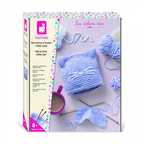 Les ateliers déco - Bonnet à tricoter petit chat 