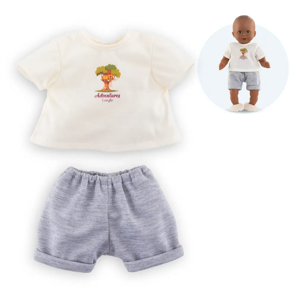  T-Shirt & Short Petit Explorateur pour poupon 30 cm 